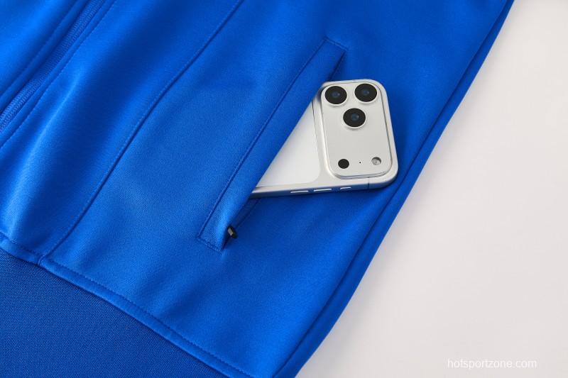 2026/27 Adidas Originals Blue Full Zipper Jacket Tracksuit + Long Pants