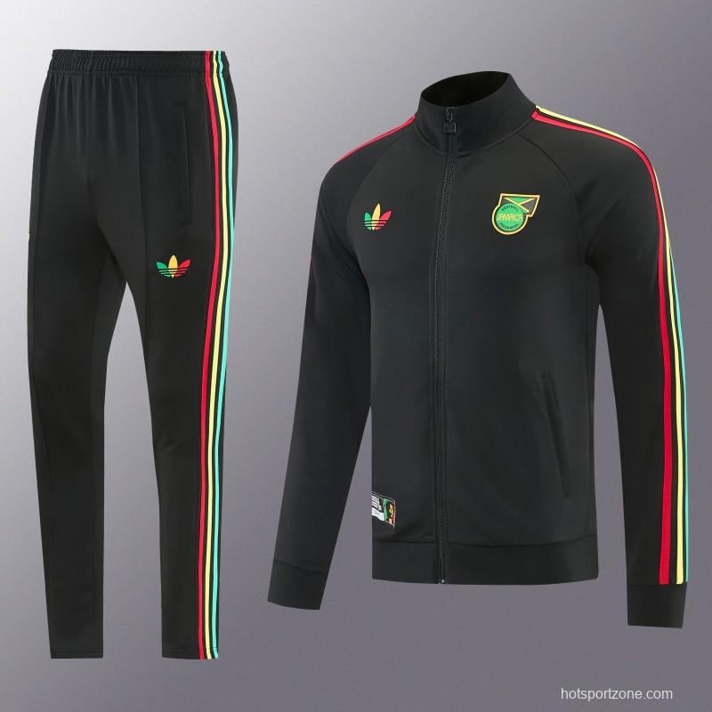 2026/27 Jamaica  Black  Full Zipper Jacket Tracksuit + Long Pants