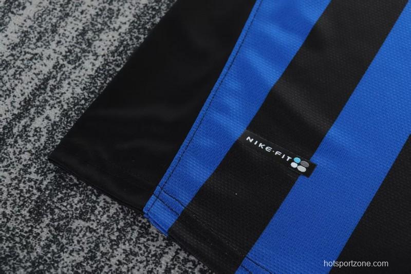 Retro 98/99 Kids  Inter Milan Blue & Black Stripe Home Jersey