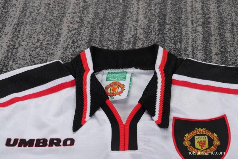 Retro Kids 98/99 Manchester United White Away Jersey