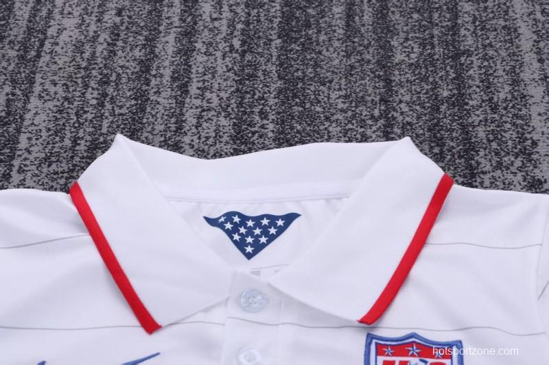 Retro 2014 Kids USA White Home Jersey