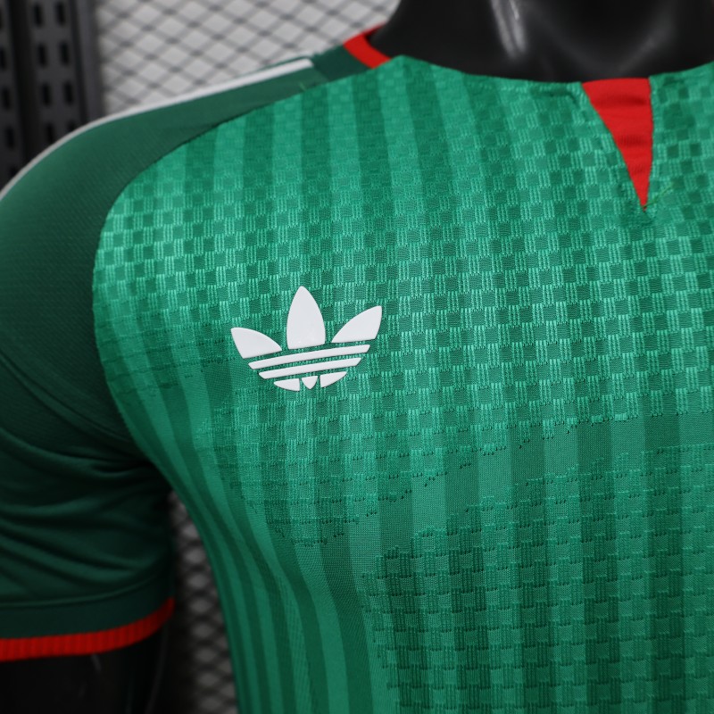 Player Version 26/27 Algeria Away Green with Tonal Vertical Stripe  Jersey