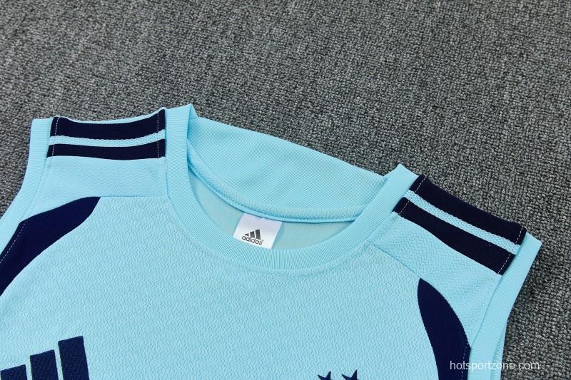 26/27 Argentina Sky Blue Sleeveless Training Vest +Soccer Shorts