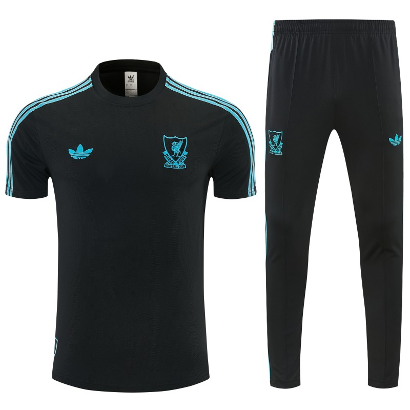 2026 Liverpool Black Short Sleeve Tracksuit + Long Pants