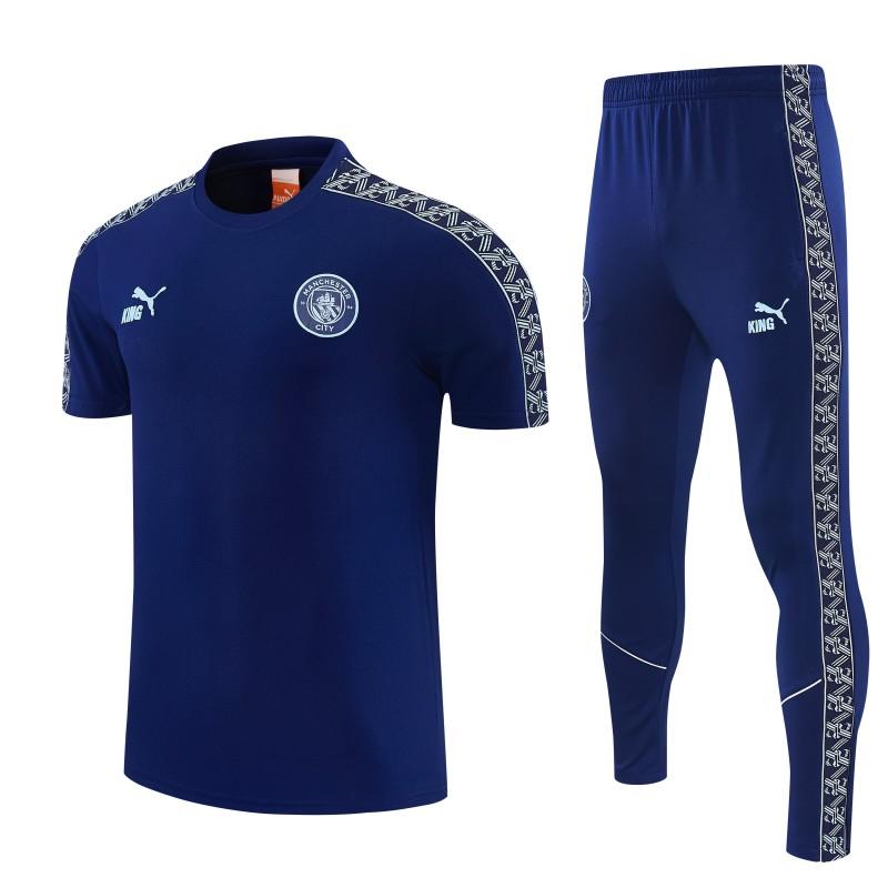 26/27 Manchester City Navy Blue  Short Sleeve Tracksuit + Long Pants