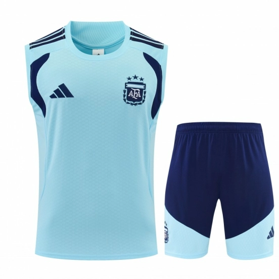 26/27 Argentina Sky Blue Sleeveless Training Vest +Soccer Shorts