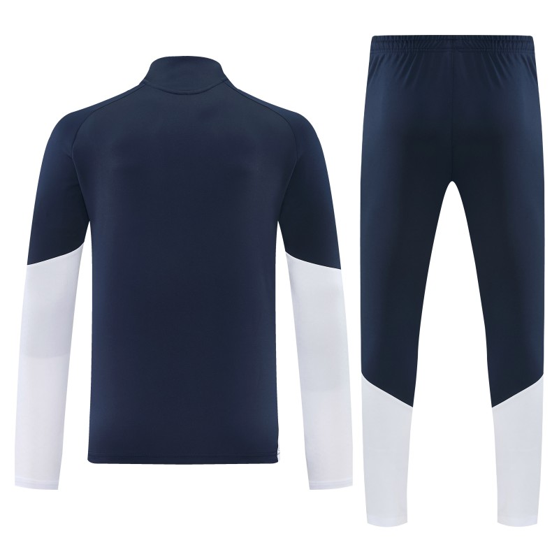 26/27 Real Madrid  Navy Blue  Half Zipper Jacket Tracksuit + Long Pants
