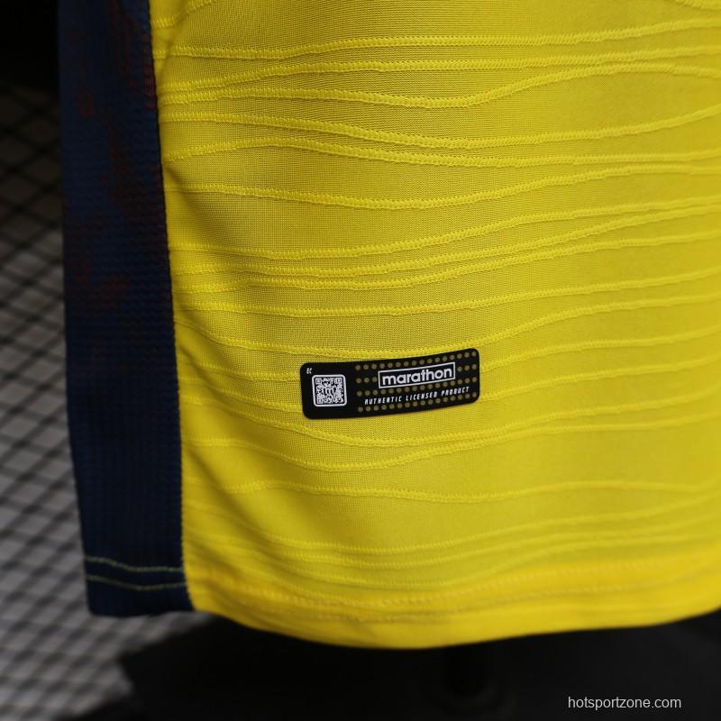 Player Version 2026 Ecuador Yellow with Tonal Wave  Home Jersey