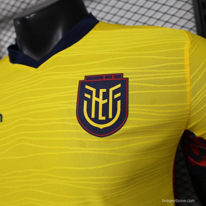 Player Version 2026 Ecuador Yellow with Tonal Wave  Home Jersey