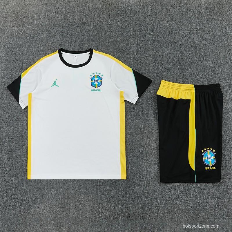 26/27 Brazil Away White Short Sleeve + Soccer Shorts