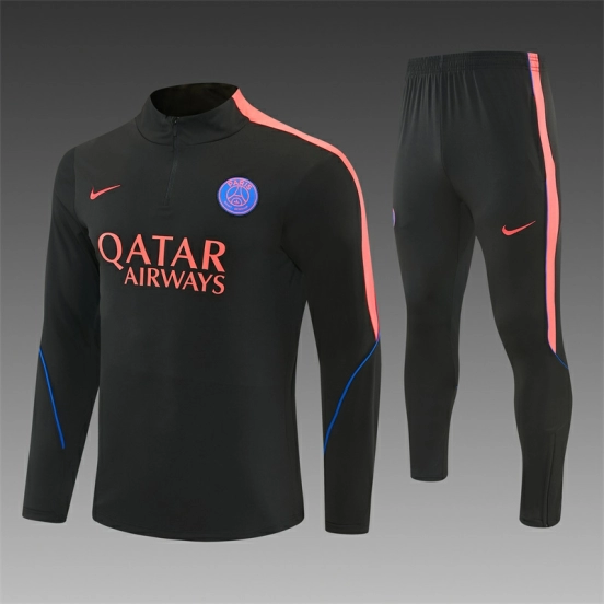 Player Version 26/27 Paris Black Half Zipper Jacket+Long Pants
