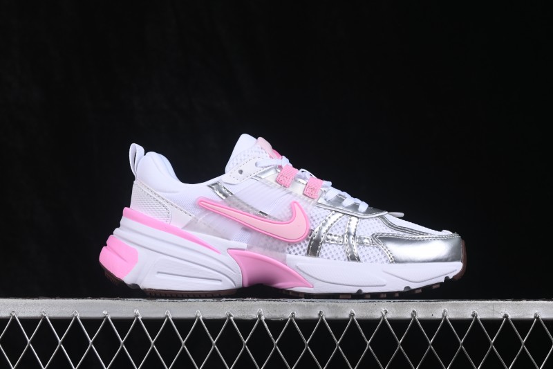Nike V2K Run Retro Low-Top Running Shoes with Cushlon Foam and Anti-Slip Traction - FD0736-115
