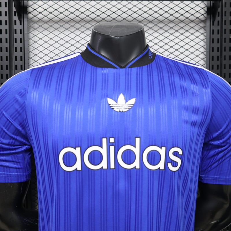 Player Version 2026 Adidas Originals Retro Style Royal Blue Stripe Football Jersey