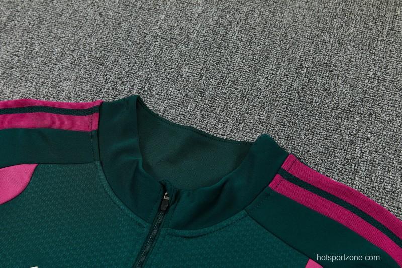 26/27 Real Madrid Dark Green Half Zipper Jacket Tracksuit + Long Pants
