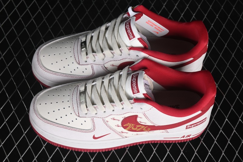 Nike Air Force 1 '07 Low Limited Year of the Horse Red White Color Blocking Casual Sneakers - JP2026-133
