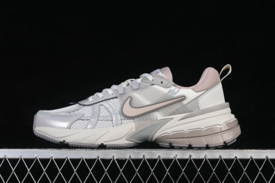 Nike V2K Run Retro Low-Top Running Shoes with Cushlon Foam and Shock Absorption - FD0736-011
