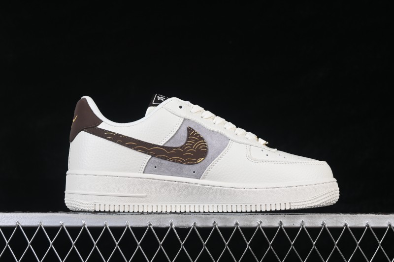 Nike Air Force 1 '07 Low Chinese New Year Year of the Horse Edition Brown and Gold Accents Low-Top Casual Sneakers - FQ7637-001