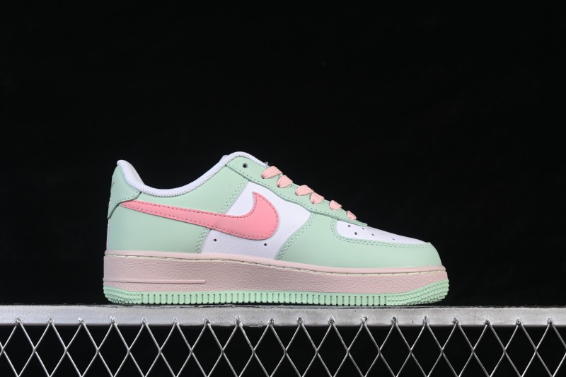 Nike Air Force 1 '07 Low Sneakers with Hand-Drawn Mint and Pink Sweetheart Design - DB3301-909