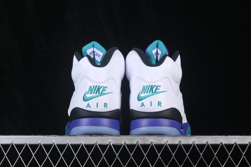 Nike Air Jordan 5 OG Grape Retro Basketball Shoes with Premium Full-Grain Leather - HQ7978-100