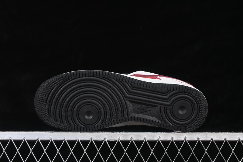 Nike Air Force 1 '07 Low Red and White Contrast Color Blocking Casual Sneakers - JP2026-138