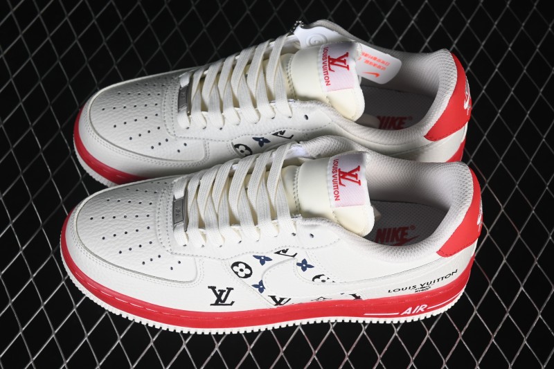 Nike Air Force 1 '07 Low LV Collaboration White Crimson Low-Top Casual Sneakers - BQ4212-100