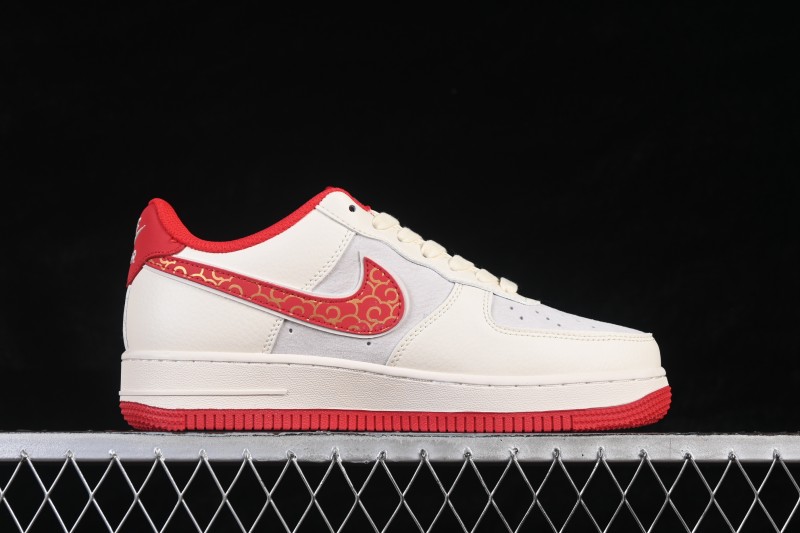 Nike Air Force 1 '07 Low Lunar New Year Casual Sneakers with Gold Cloud Pattern - HT5088-613