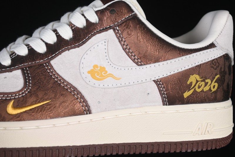 Nike Air Force 1 '07 Low Chinese New Year Lucky Edition White Brown Casual Sneakers - KD1688-005