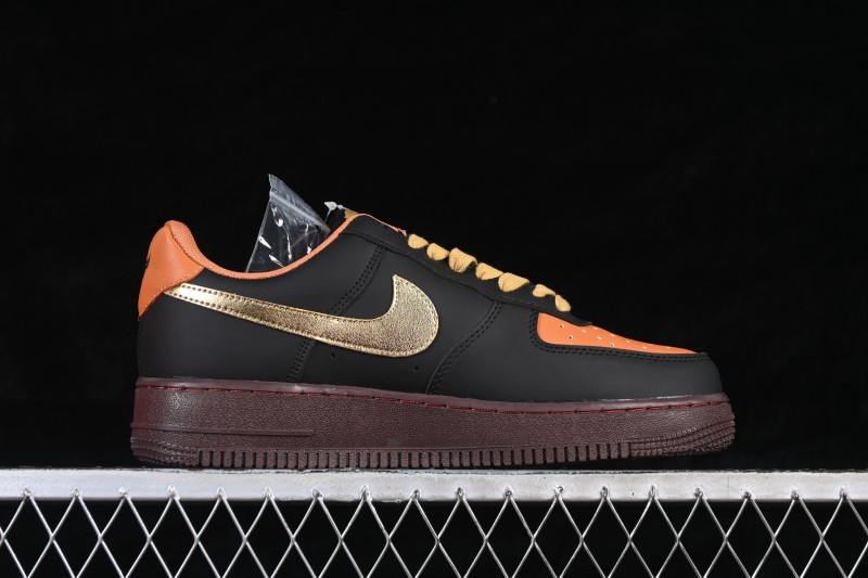 Nike Air Force 1 '07 Low Year of the Horse Limited Edition Black and Gold Casual Sneakers - FV3694-101