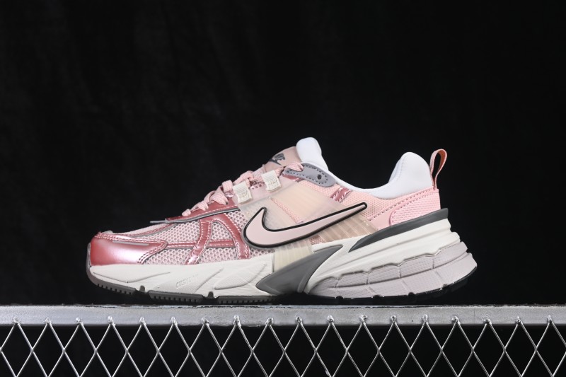 Nike V2K Run Retro Low-Top Running Shoes with Cushlon Foam and Anti-Slip Traction - FD0736-201