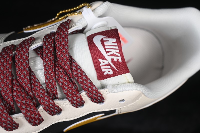 Nike Air Force 1 '07 Low Casual Sneakers with Wine Red Contrast Design - JP2026-152