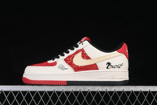 Nike Air Force 1 '07 Low Red and White Contrast Color Casual Skateboarding Shoes - JP2026-156