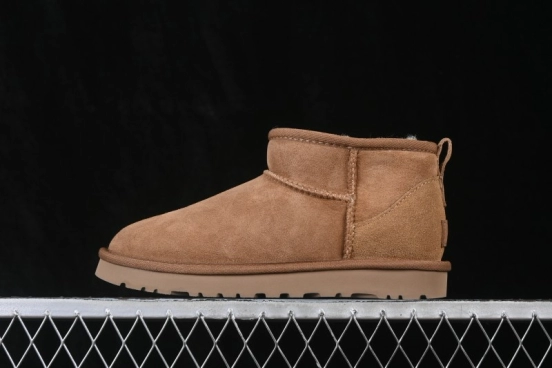UGG Classic Ultra Mini Sheepskin Wool Ankle Boots with Water-Resistant Coating - 1116109
