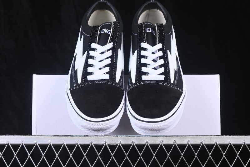 Revenge x Storm Old Skool Lightning Low-Top Casual Skate Shoes Black White - M.C3