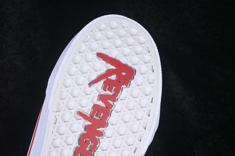 Revenge x Storm Old Skool Lightning Collaboration Low-Top Skate Shoes Red White