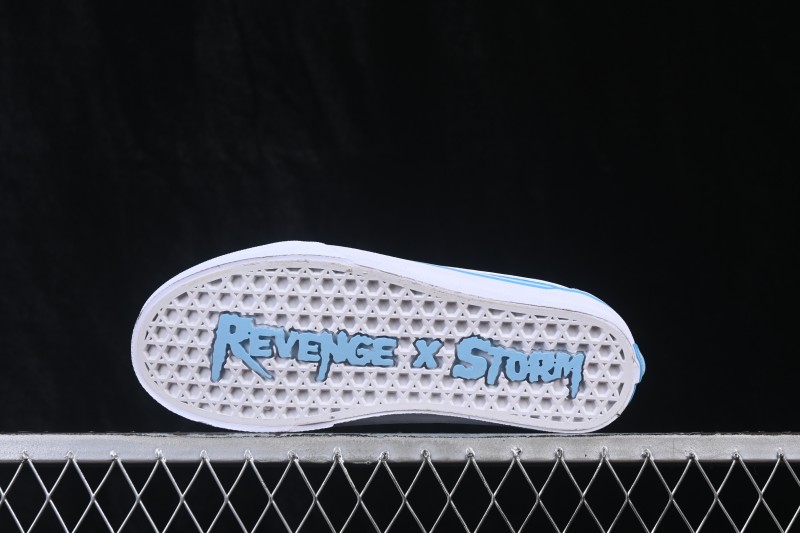 Revenge x Storm Old Skool Lightning Denim Low-Top Skateboarding Shoes in Lake Blue