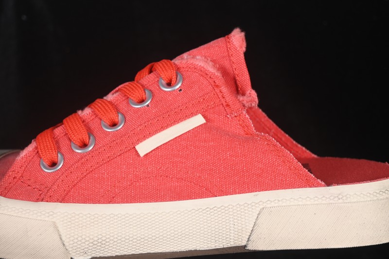 Balenciaga Paris Low Top Lace-Up Half-Slip Distressed Sneakers - W3RC16092