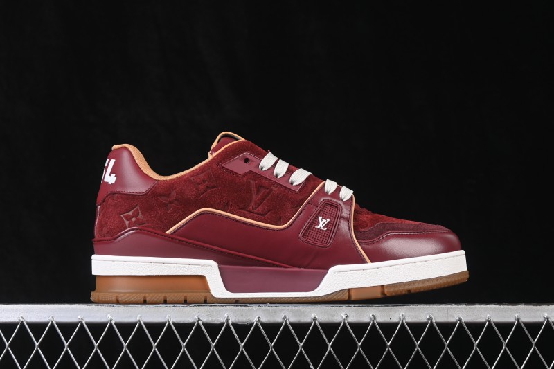 Louis Vuitton Trainer Sneaker Wine Red - 1A9JG7