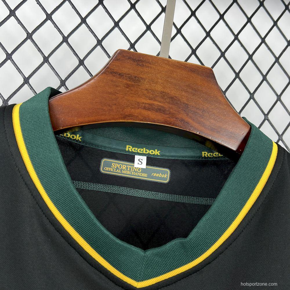 2002/03  Sporting CP Retro Away Black with Yellow Sleeves Jersey