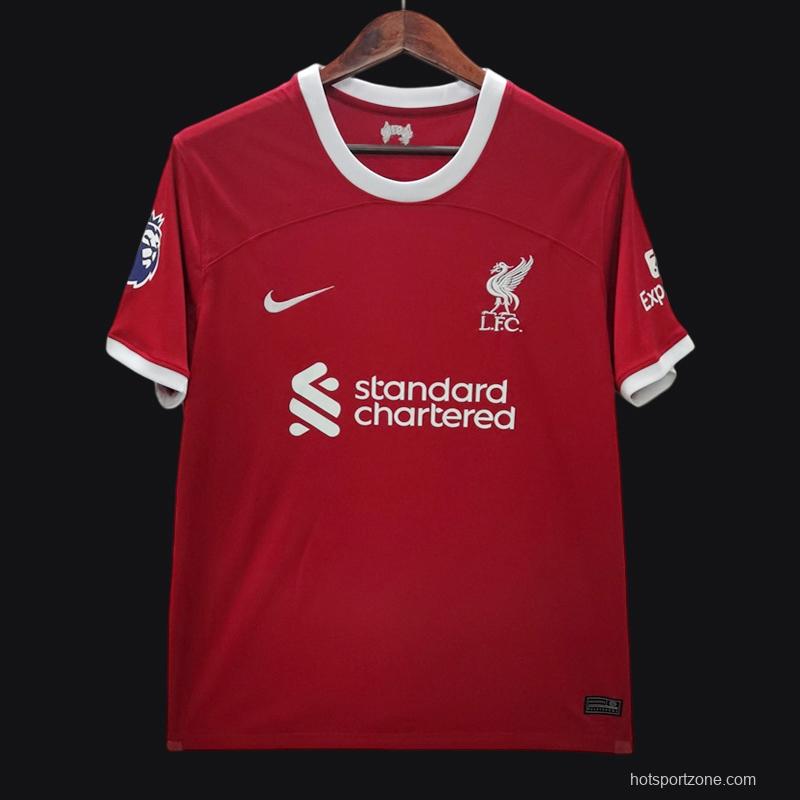 23/24 Liverpool Home Jersey With EPL Patch