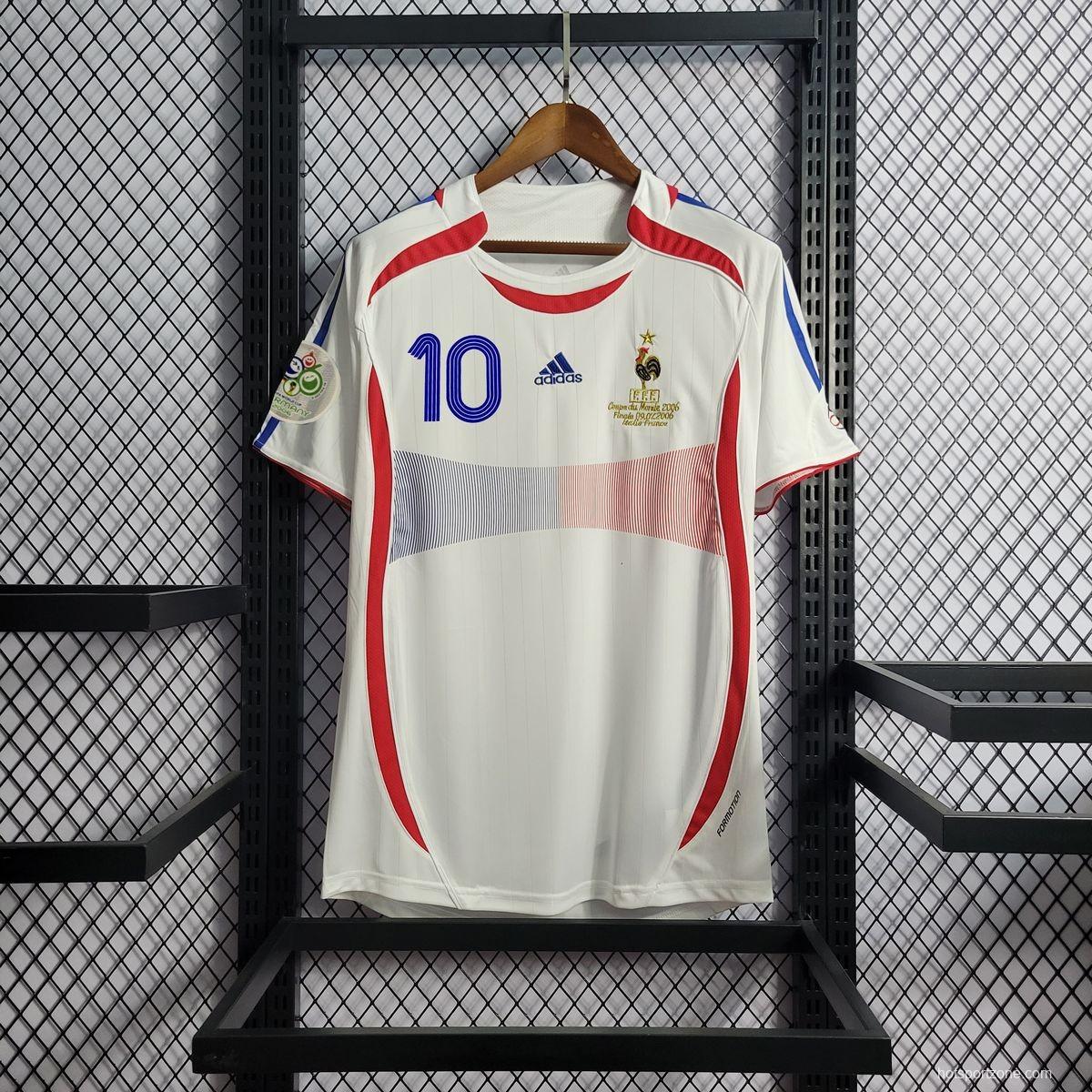 Retro 2006 France Away Soccer Jersey With 06 World Cup Patch
