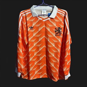 Retro 1988 Netherlands Home Long Sleeve Jersey