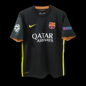 Retro 13/14 Barcelona Third Black With UCL Patches