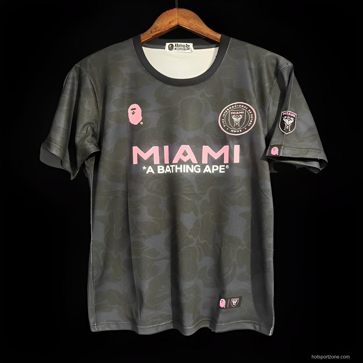 23/24 BAPE x Inter Miami CF Camo Black T-Shirt