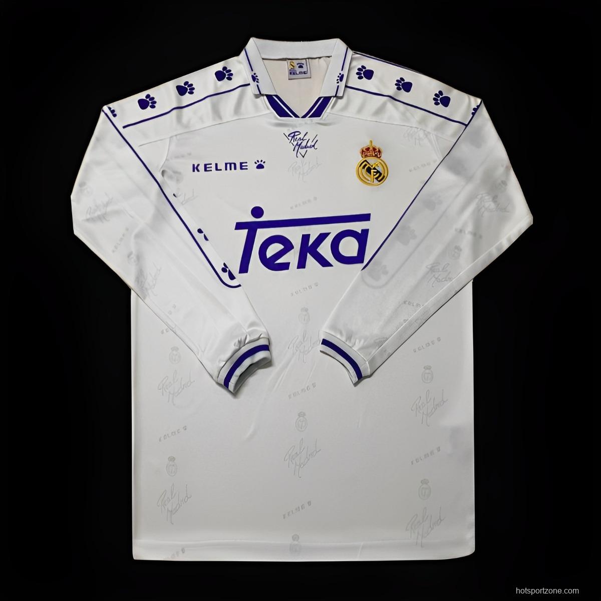 Retro 95/96 Real Madrid Home Long Sleeve Jersey