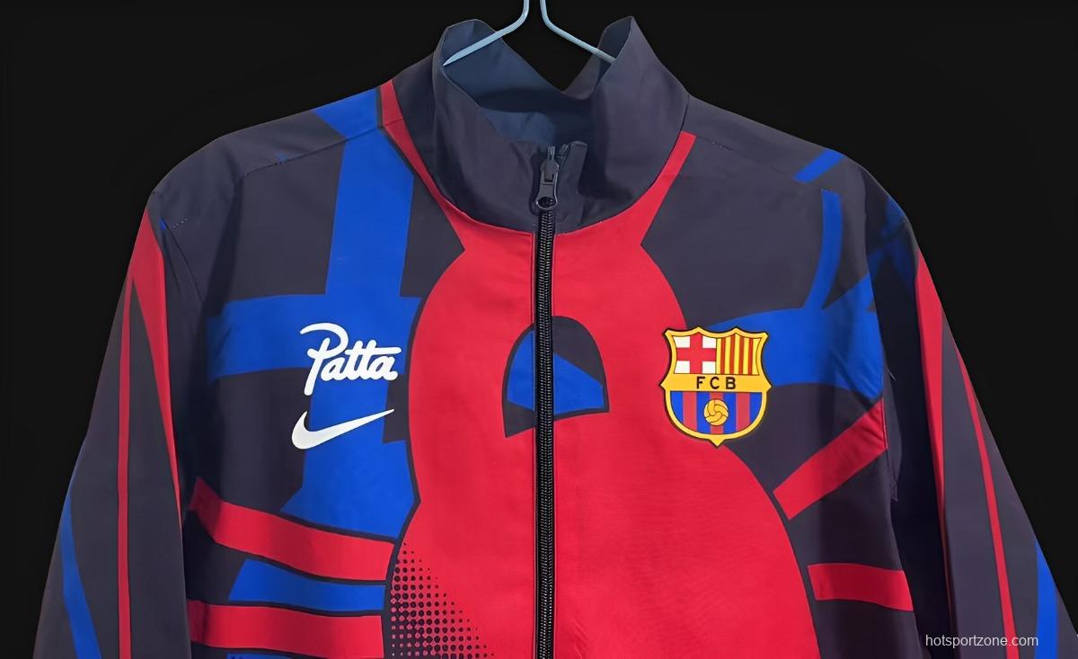 23/24 Barcelona Patta Special Edition Pre-Match Reversible Full Zipper Jacket