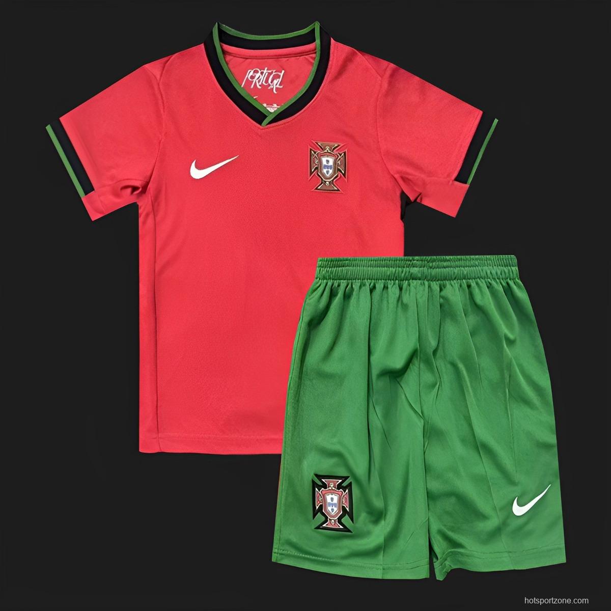 2024 Kids Portugal Home Jersey