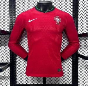 Player Version 2024 Portugal Home Long Sleeve Jersey