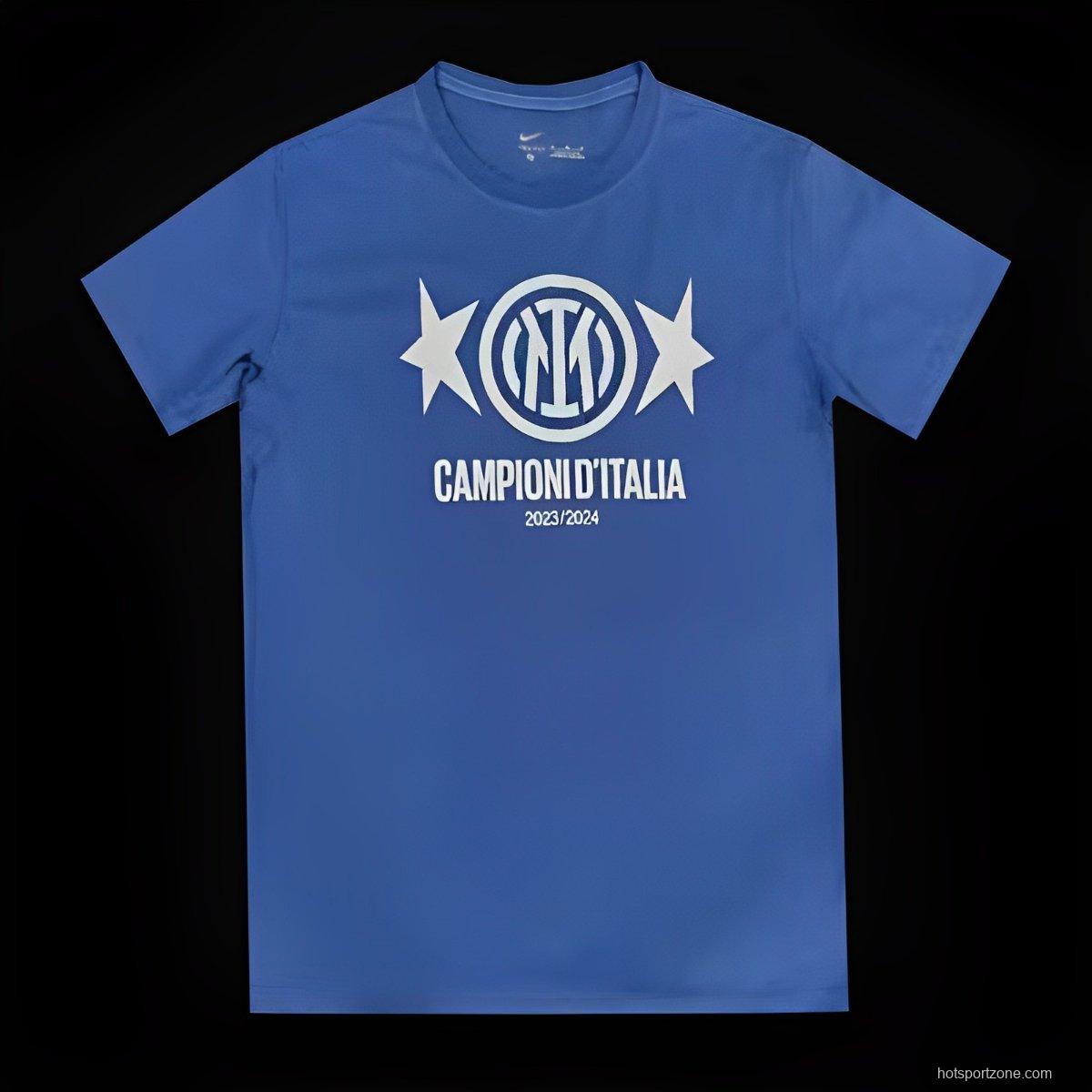 23/24 Inter Milan CAMPIONI D'ITALIA Blue T-Shirts