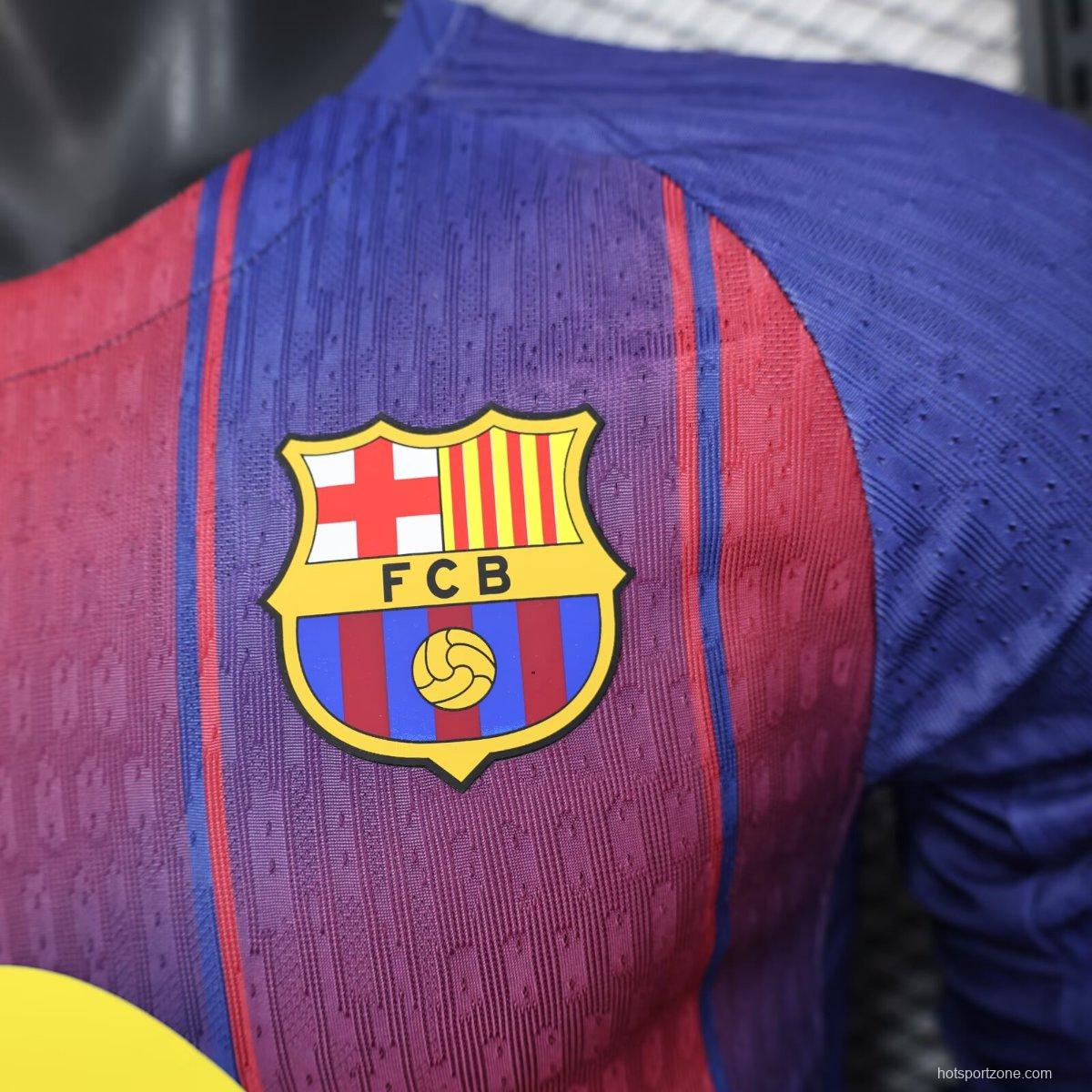 Player Version 25/26 Barcelona Home Long Sleeve Jersey