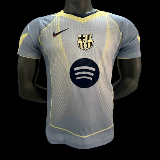 Player Version 25/26 FC Barcelona Grey with Yellow Accent Lines Jersey